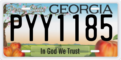 GA license plate PYY1185