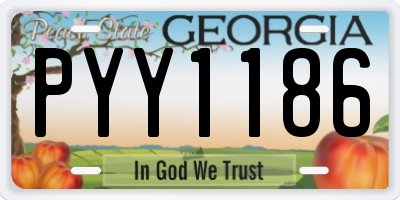 GA license plate PYY1186