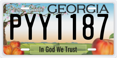 GA license plate PYY1187