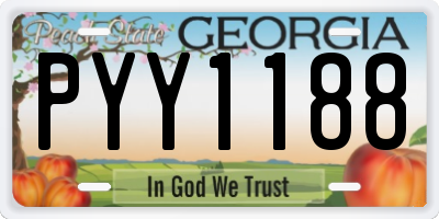 GA license plate PYY1188