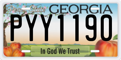 GA license plate PYY1190