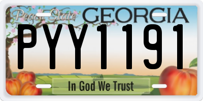 GA license plate PYY1191
