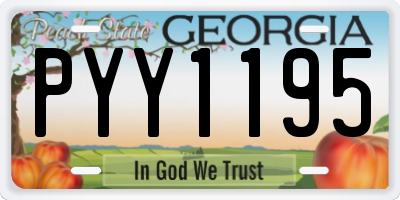 GA license plate PYY1195