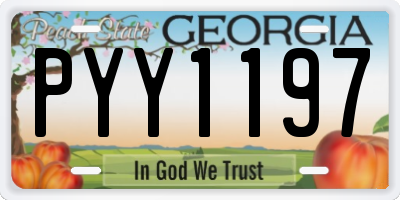 GA license plate PYY1197