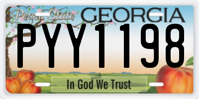 GA license plate PYY1198