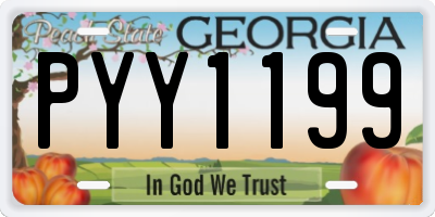 GA license plate PYY1199