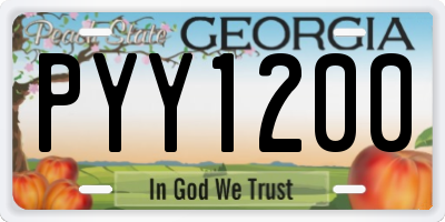 GA license plate PYY1200