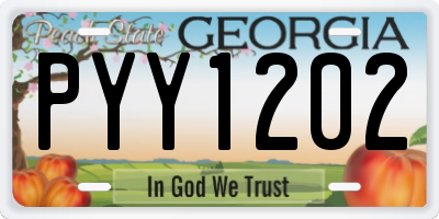 GA license plate PYY1202