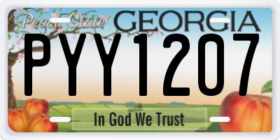 GA license plate PYY1207