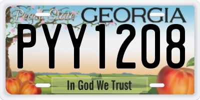 GA license plate PYY1208