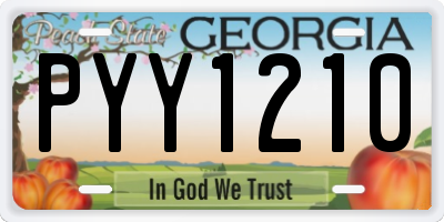 GA license plate PYY1210