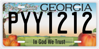 GA license plate PYY1212