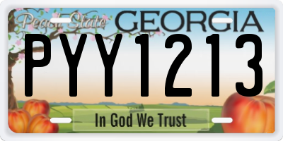GA license plate PYY1213