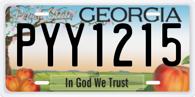 GA license plate PYY1215