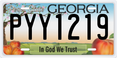 GA license plate PYY1219