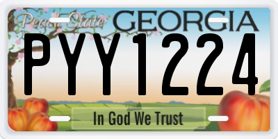 GA license plate PYY1224