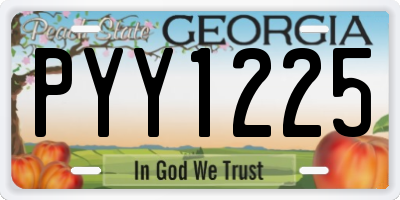 GA license plate PYY1225