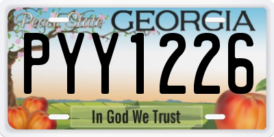GA license plate PYY1226