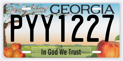 GA license plate PYY1227