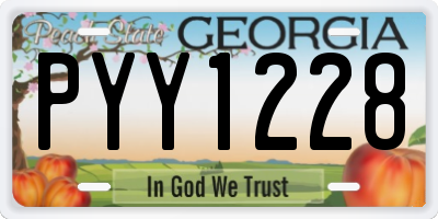 GA license plate PYY1228