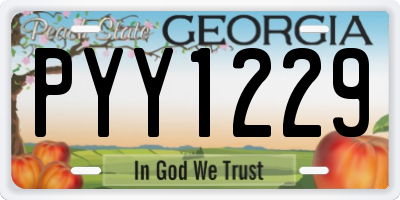 GA license plate PYY1229