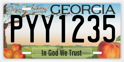 GA license plate PYY1235