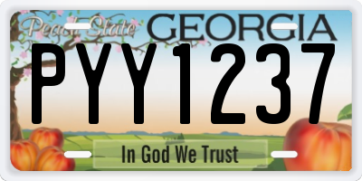 GA license plate PYY1237