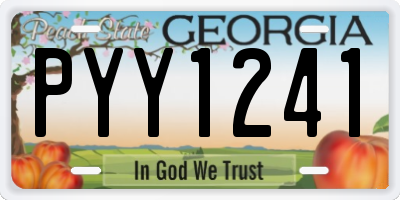 GA license plate PYY1241