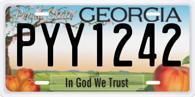 GA license plate PYY1242