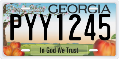GA license plate PYY1245
