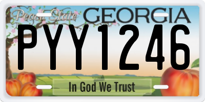 GA license plate PYY1246