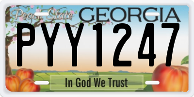 GA license plate PYY1247