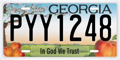 GA license plate PYY1248