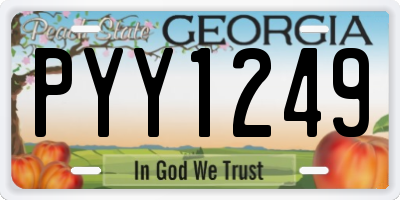 GA license plate PYY1249