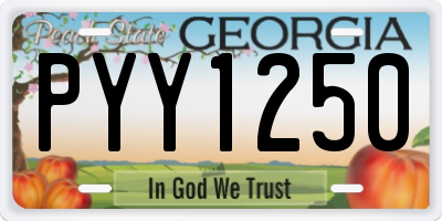 GA license plate PYY1250