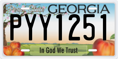GA license plate PYY1251