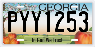 GA license plate PYY1253