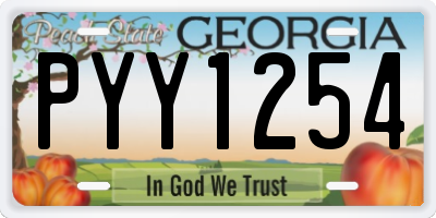 GA license plate PYY1254