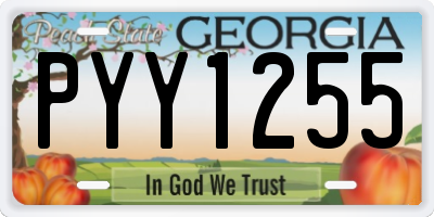 GA license plate PYY1255