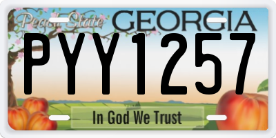 GA license plate PYY1257