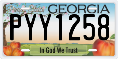 GA license plate PYY1258