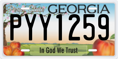 GA license plate PYY1259