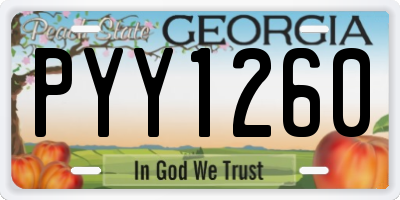 GA license plate PYY1260
