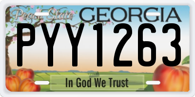 GA license plate PYY1263