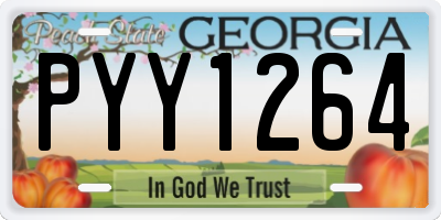 GA license plate PYY1264