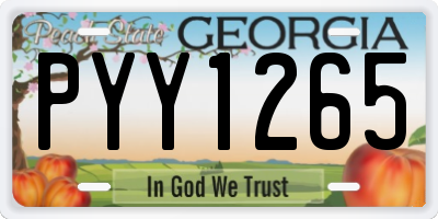 GA license plate PYY1265