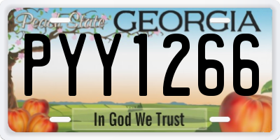 GA license plate PYY1266