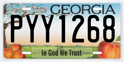 GA license plate PYY1268