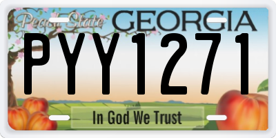 GA license plate PYY1271