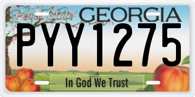 GA license plate PYY1275